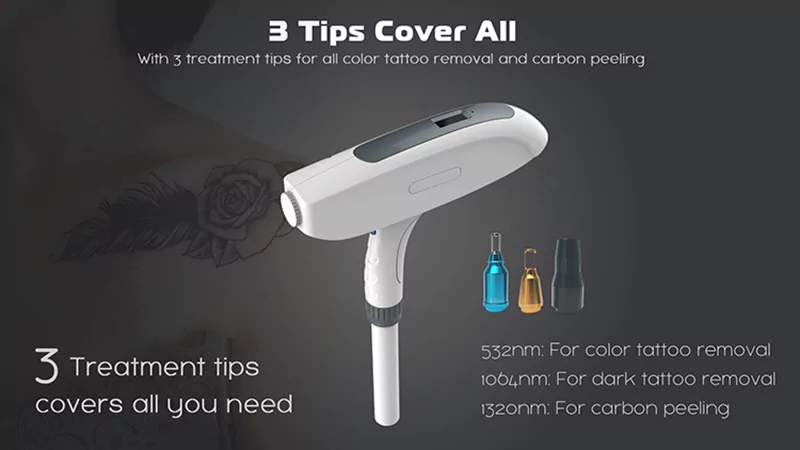 nd yag laser handle 3 treatment tips 1