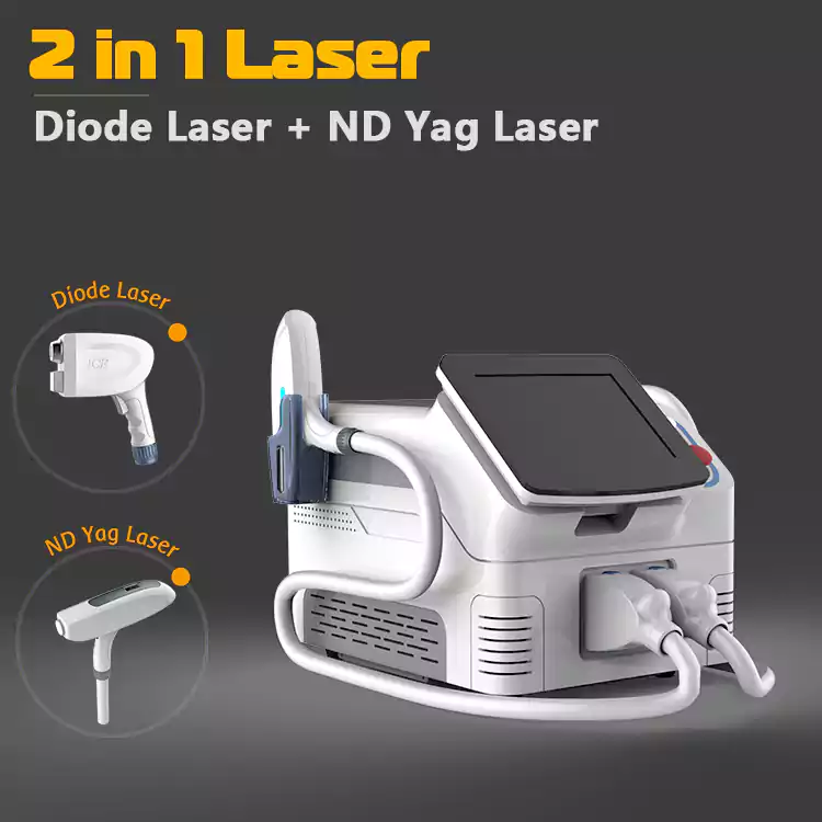 Best Diode Laser + ND Yag Laser Hair Removal Machine 2 in 1 System Stelle Laser