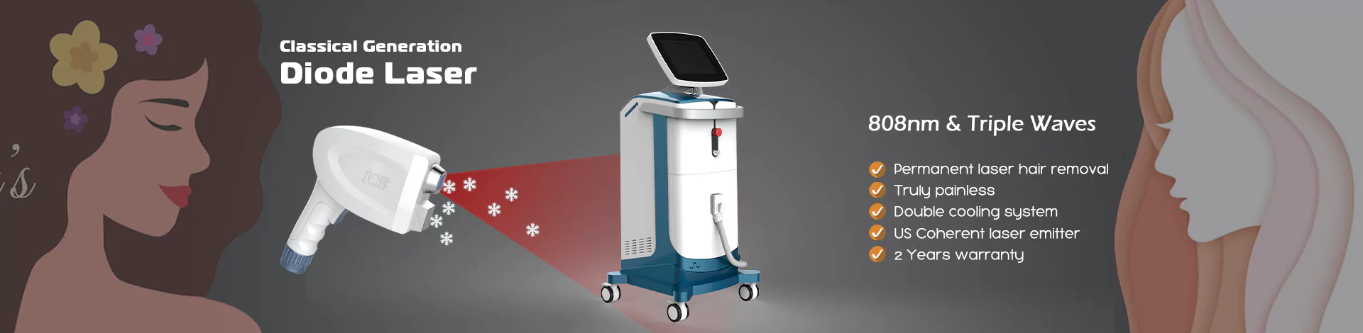 LD1Y AH 808nm Laser Diode Hair Removal Equipment